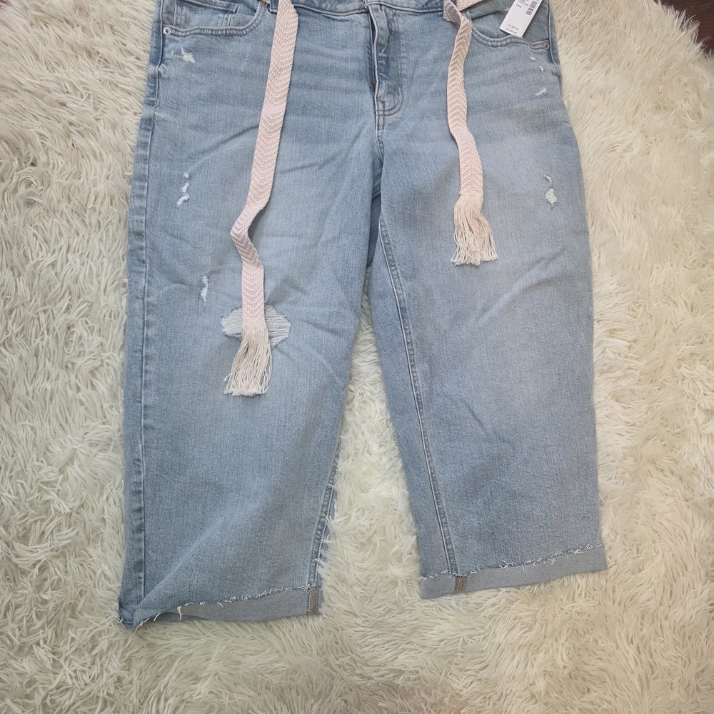 Maurices Light Blue  Jeans with Pink Tie